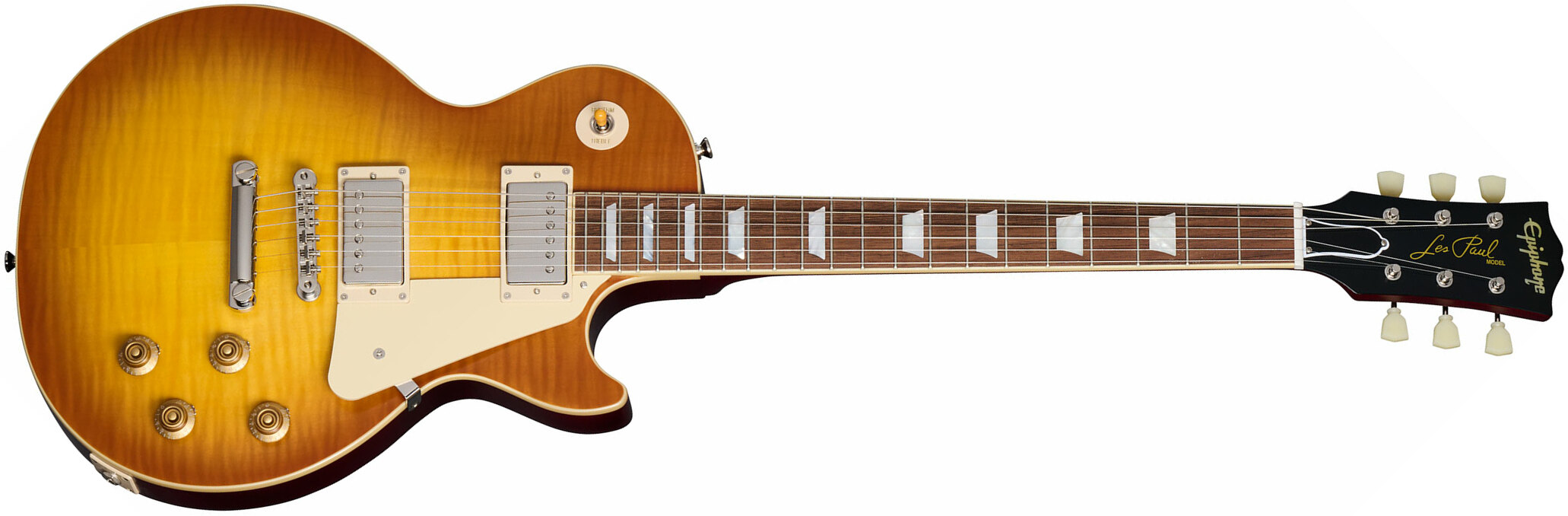 Epiphone 1959 Les Paul Standard Inspired By 2h Gibson Ht Lau - Vos Iced Tea Burst - Guitare Électrique Single Cut - Main picture