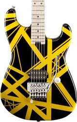 Guitare électrique forme str Evh                            Striped Series - Black with yellow stripes