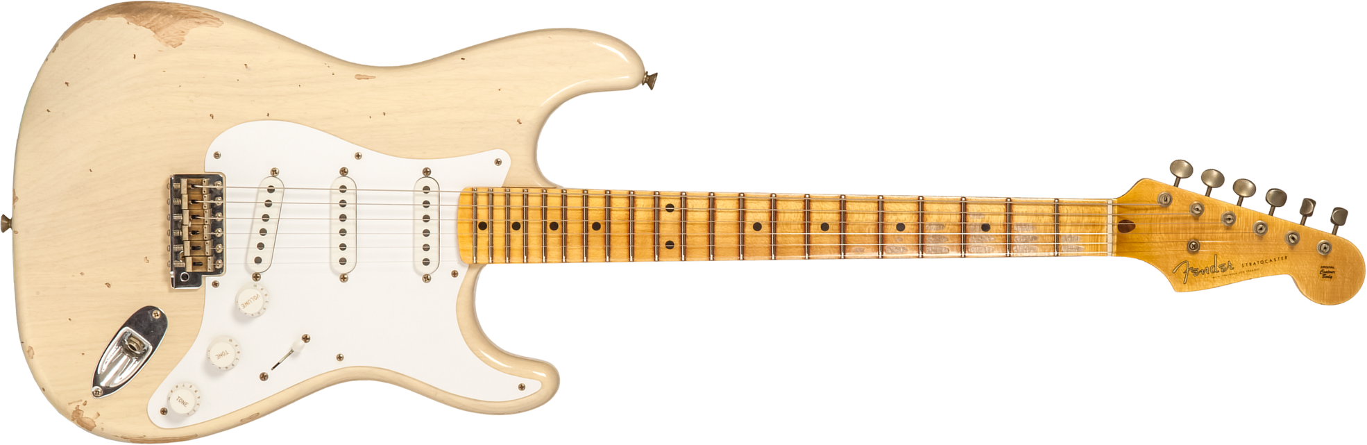 Fender Custom Shop Strat 1954 70th Anniv. 3s Trem Mn #xn4342 - Relic Vintage Blonde - Guitare Électrique Forme Str - Main picture