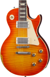 Guitare électrique single cut Gibson Custom Shop Murphy Lab 1960 Les Paul Standard Reissue - Heavy aged tangerine burst