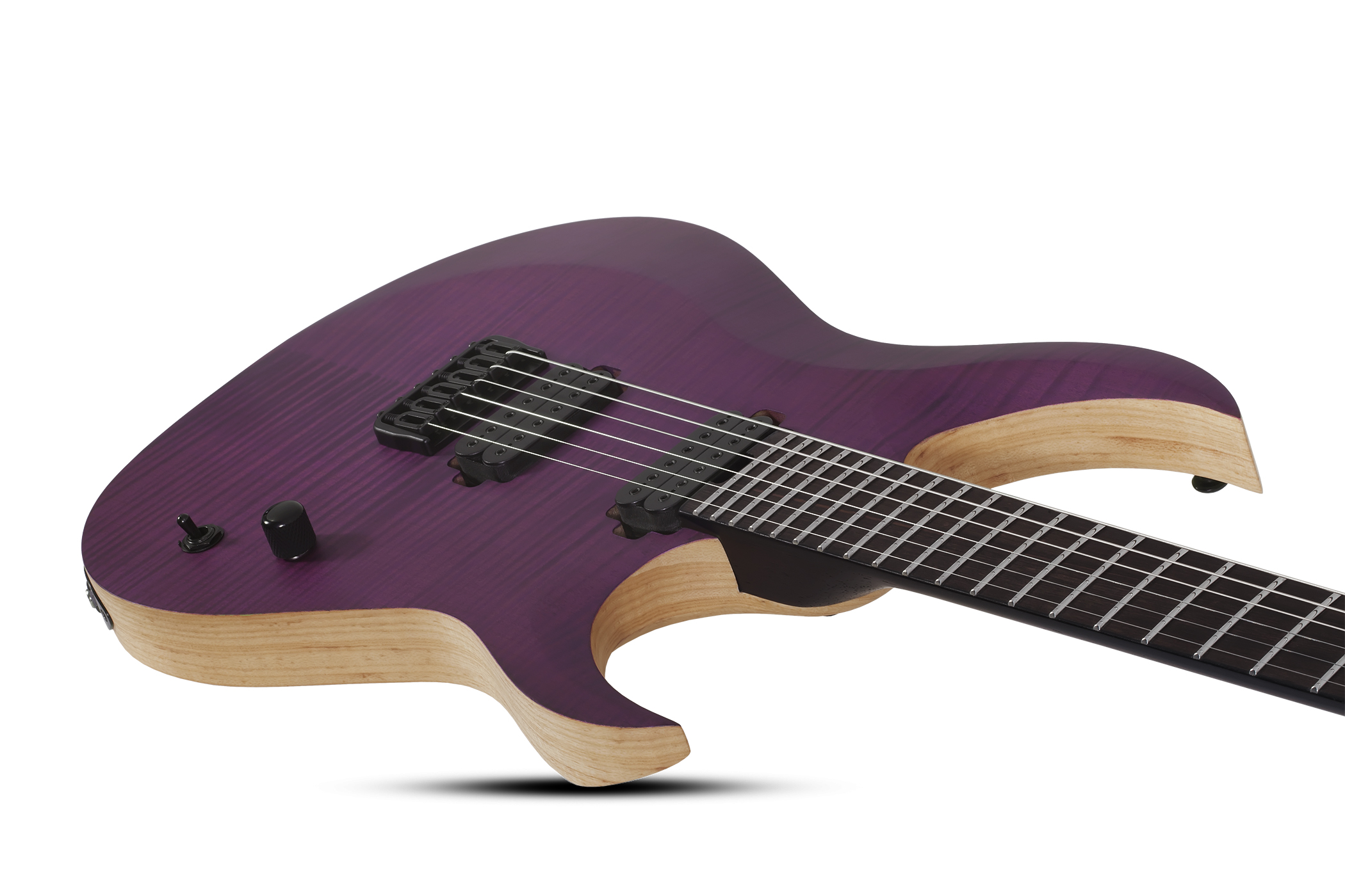 Schecter John Browne Tao-6 Signature 2h Ht Eb - Satin Trans Purple - Guitare Électrique Forme Str - Variation 2