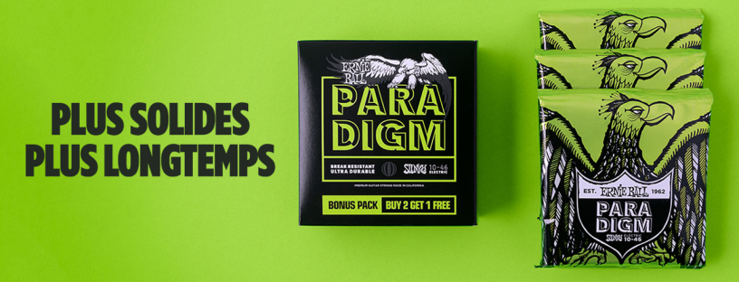 Les cordes Ernie Ball Paradigm en pack promo