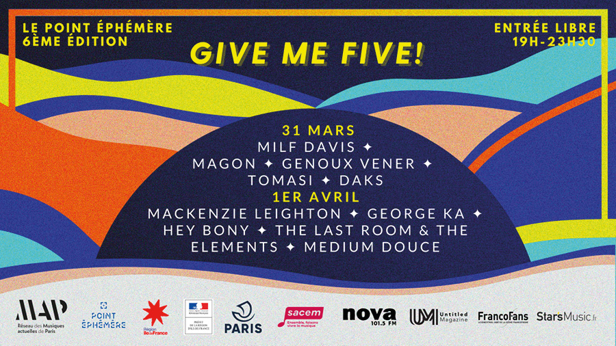 31 MAR & 01 AVRIL 2020 - Annulé - Star's Music est partenaire de GIVE ME FIVE!