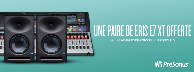 PreSonus vous offre une paire d'enceinte pour l'achat d'une console StudioLive Series III S