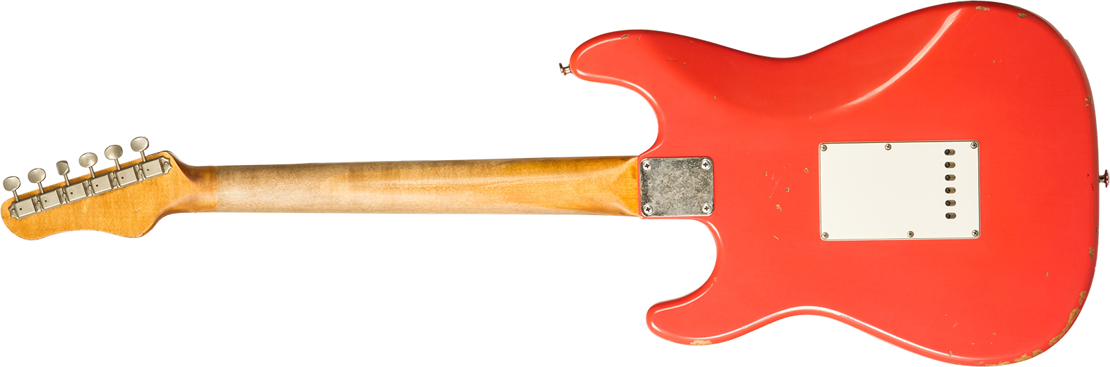 Haar Guitars Trad S 3s Lindy Fralin Trem Rw #42274 - Aged Fiesta Red - Guitare Électrique Forme Str - Variation 1