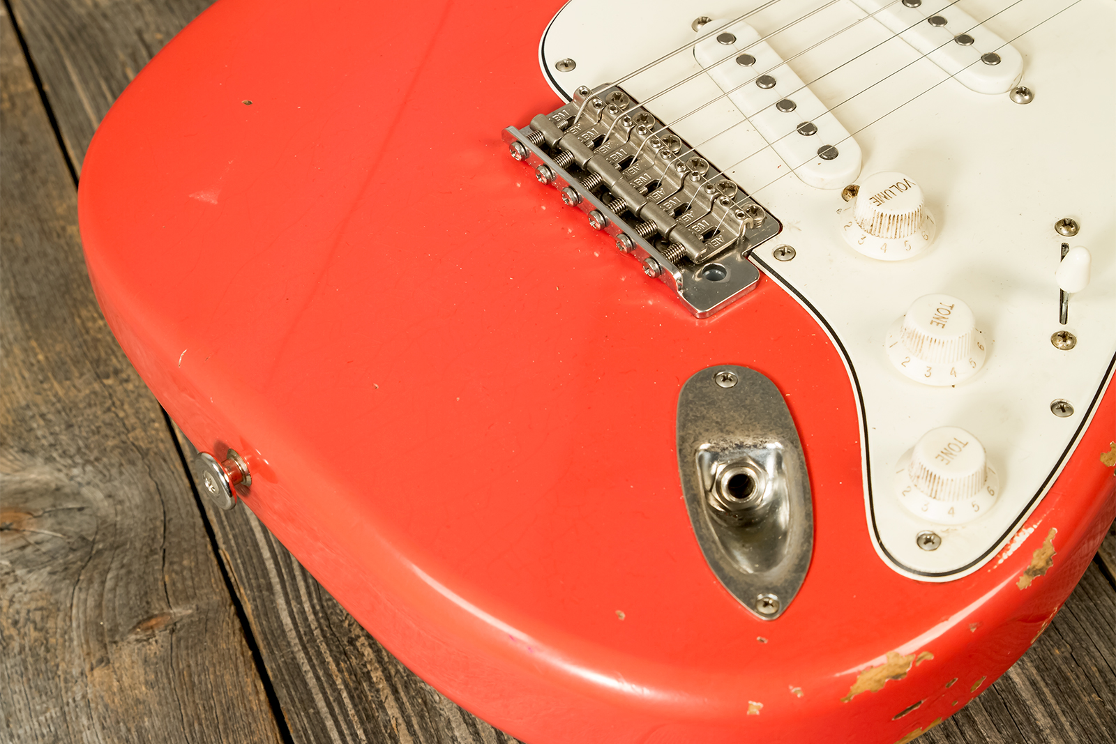 Haar Guitars Trad S 3s Lindy Fralin Trem Rw #42274 - Aged Fiesta Red - Guitare Électrique Forme Str - Variation 3