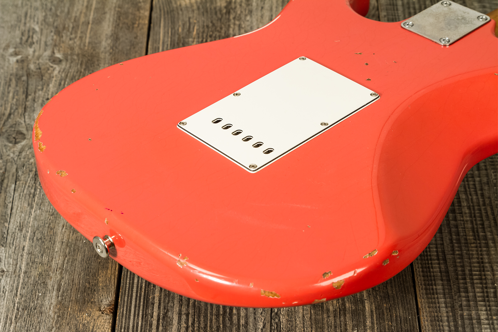 Haar Guitars Trad S 3s Lindy Fralin Trem Rw #42274 - Aged Fiesta Red - Guitare Électrique Forme Str - Variation 7