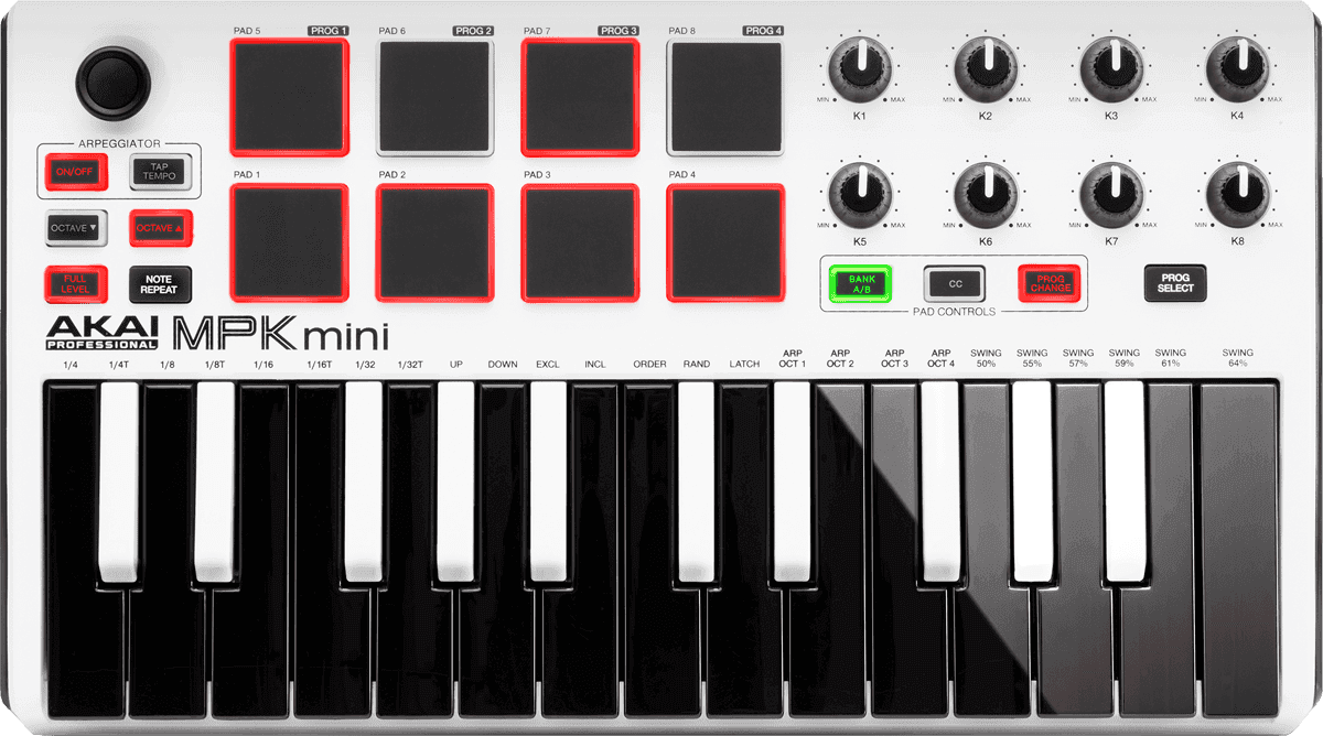 AKAI Professional MPK Mini MK3 – Clavier MIDI USB Portable avec 25 Touches,  8 Pads et Logiciels