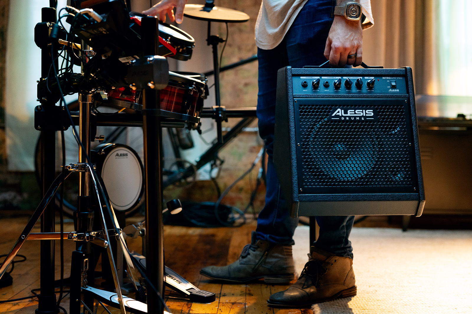 Alesis Nitro Amp Pro 80w 1x8 - SystÊme AmplifiÉ Batterie Électronique - Variation 4