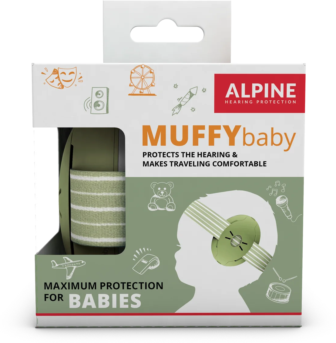 Alpine Muffy Baby Vert Olive - Protection Auditive - Main picture