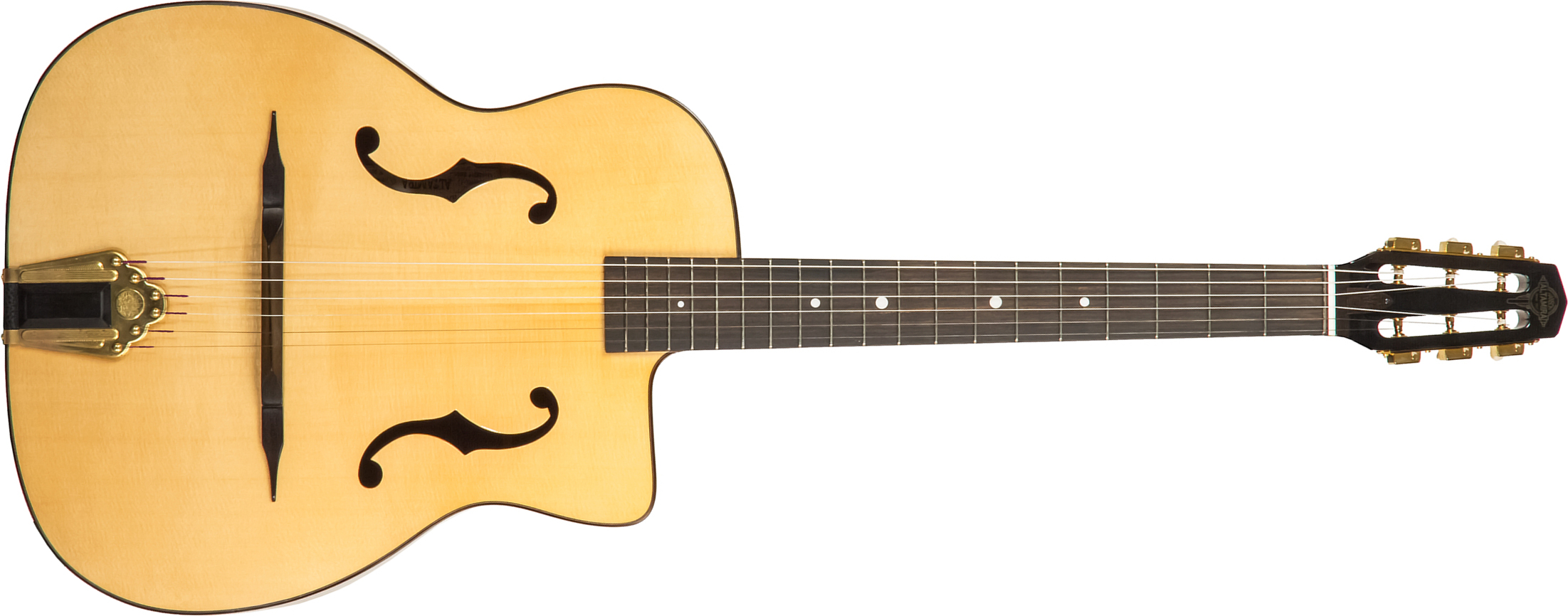 Altamira M01f Gypsy Jazz Cw Epicea Palissandre Eb - Natural Satin - Guitare Manouche - Main picture