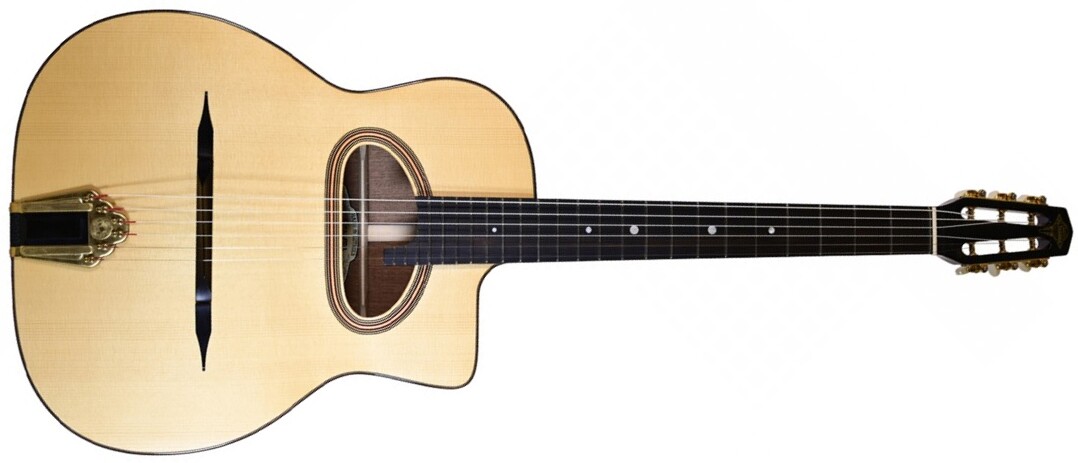 Altamira M10 D Hole Gypsy Jazz Grande Bouche Cw Epicea Acajou Eb - Natural - Guitare Manouche - Main picture