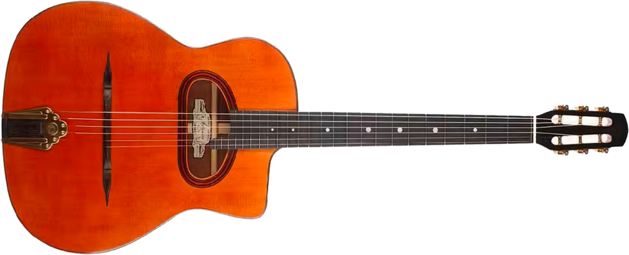 Altamira M10 D Hole Gypsy Jazz Grande Bouche Cw Epicea Acajou Eb - Natural - Guitare Manouche - Main picture