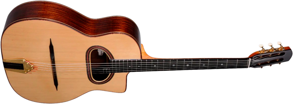 Altamira M30 D Hole Gypsy Jazz Grande Bouche Cw Epicea Palissandre Eb +etui - Natural - Guitare Manouche - Main picture