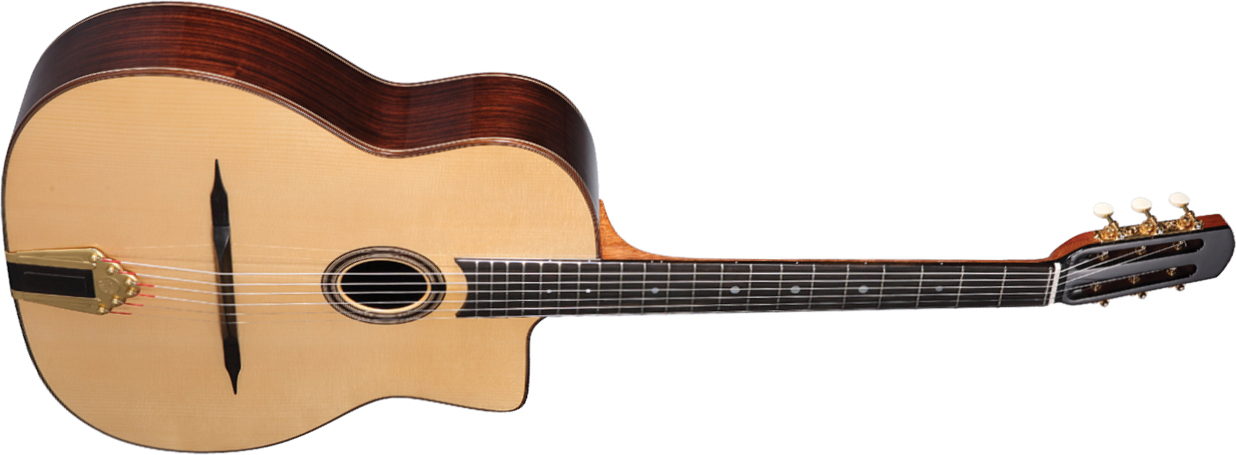 Altamira M30 Gypsy Jazz Petite Bouche Cw Epicea Acajou Eb +etui - Natural - Guitare Manouche - Main picture