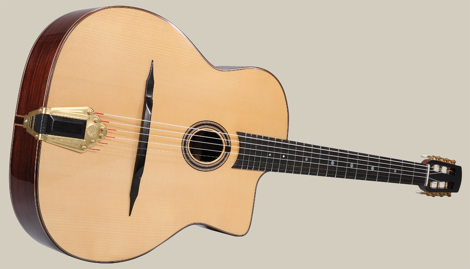 Altamira M30 Gypsy Jazz Petite Bouche Cw Epicea Acajou Eb +etui - Natural - Guitare Manouche - Variation 1
