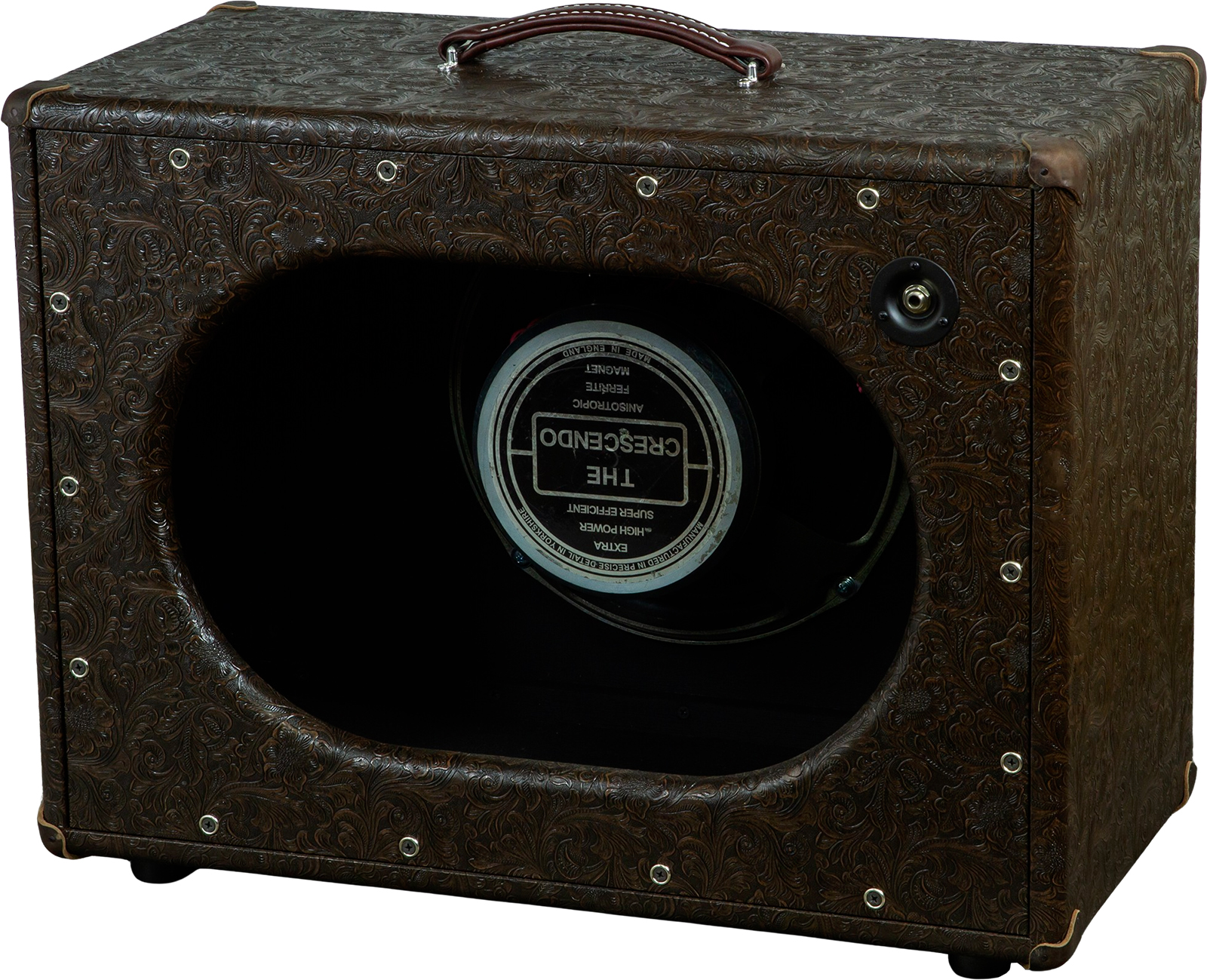 Ams Amplifiers 112 Oval Back Guitar Cab. 1x12 Fane Crescendo 100w 8-ohms Brown Cowboy - Baffle Ampli Guitare Électrique - Variation 1