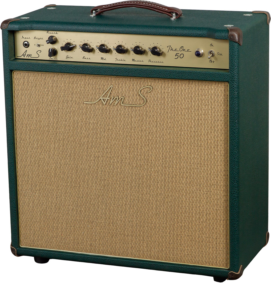Ams Amplifiers The One 50 Spring Reverb 1x12 Combo 50w 6l6 British Racing - Ampli Guitare Électrique Combo - Main picture