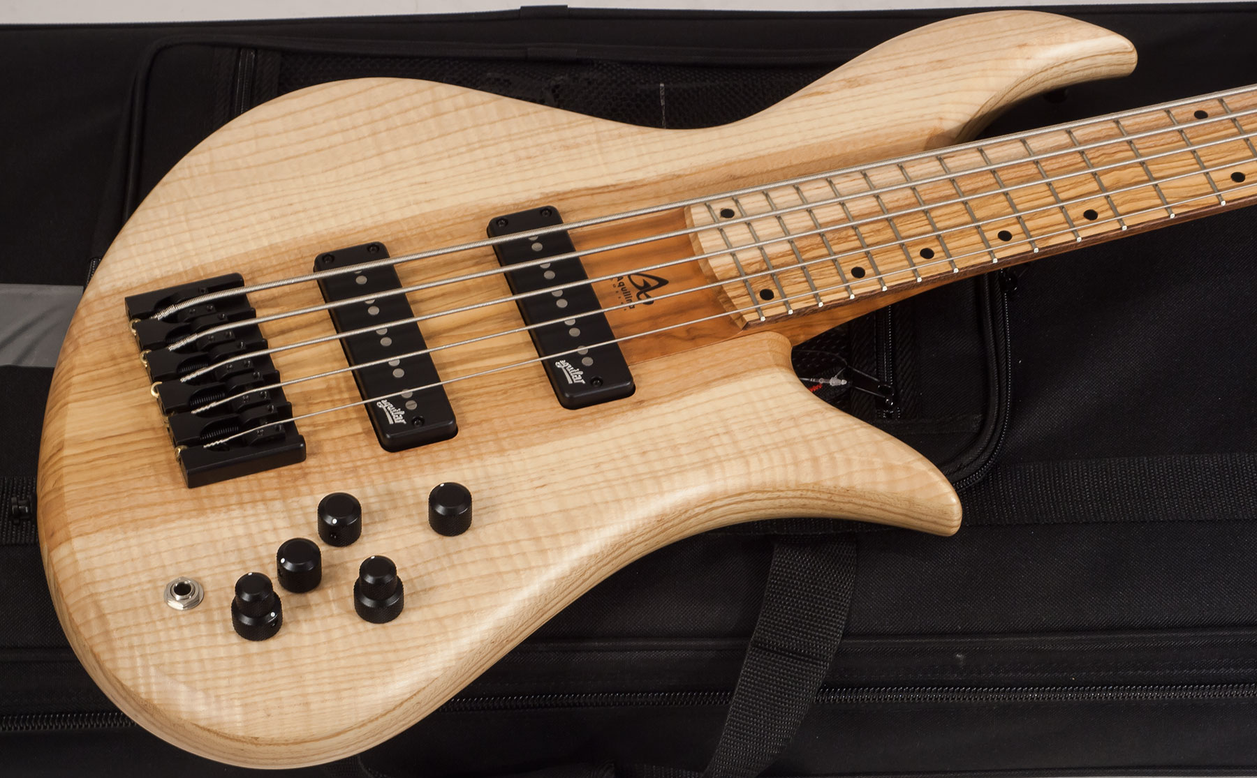Aquilina Bertone 5 Custom Aulne/frene Active J.east Fre #021830 - Natural - Basse Électrique Solid Body - Variation 1