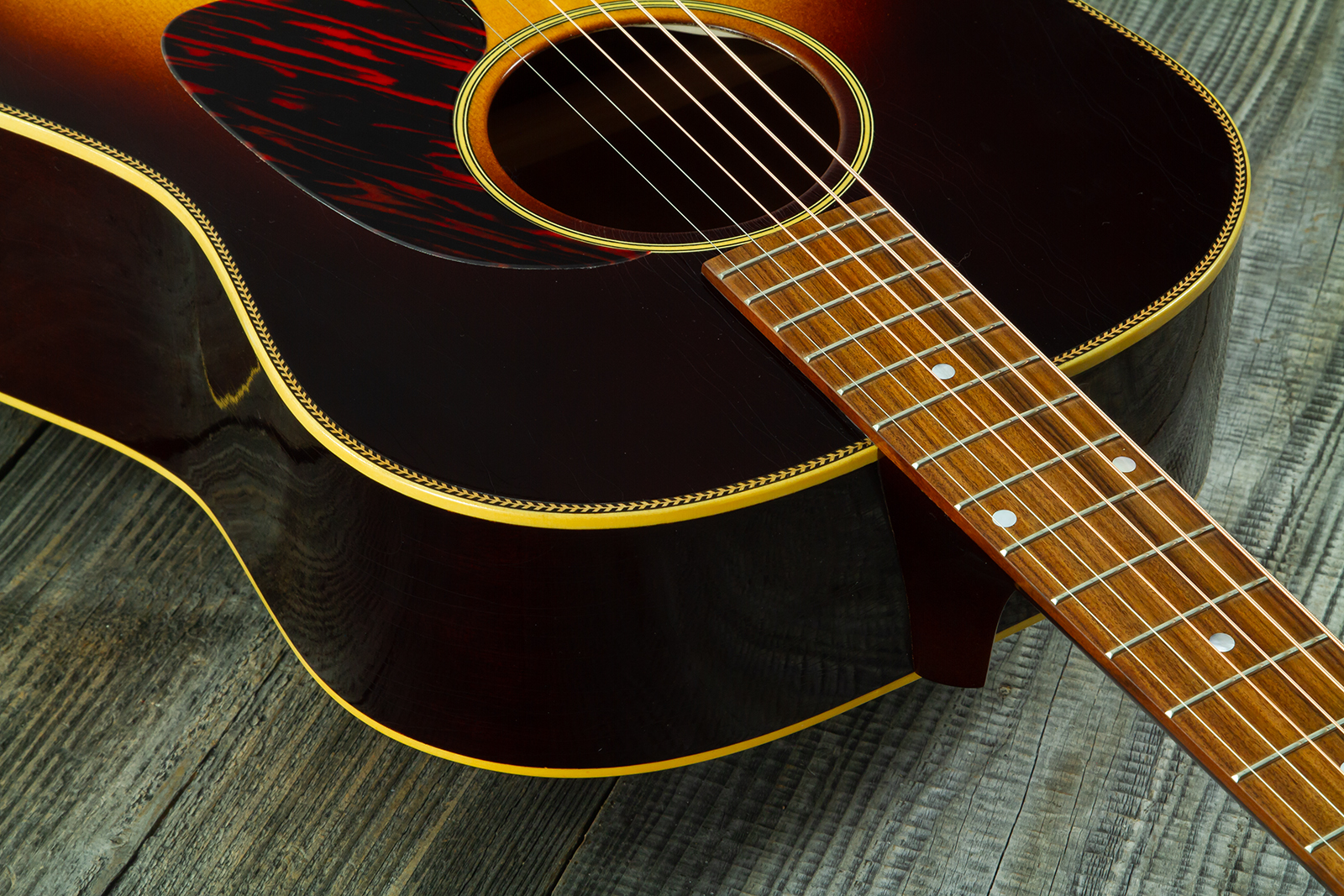 Atkin Custom Shop J43 Dreadnought Shsc Epicea Acajou Rw #4411 - Aged Sunburst - Guitare Folk - Variation 4
