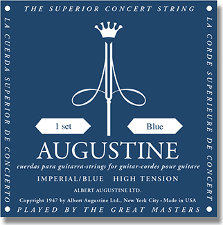 Augustine Jeu De 6 Cordes Guit. Classique Imperial Tension Forte Bleu - Cordes Guitare Classique Nylon - Main picture