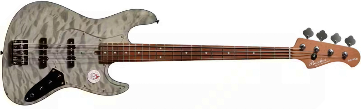 Bacchus Jt Wl4-qm Rsm/m Jap Tune Up Mn - Charcoal Gray Satin - Basse Électrique Solid Body - Main picture