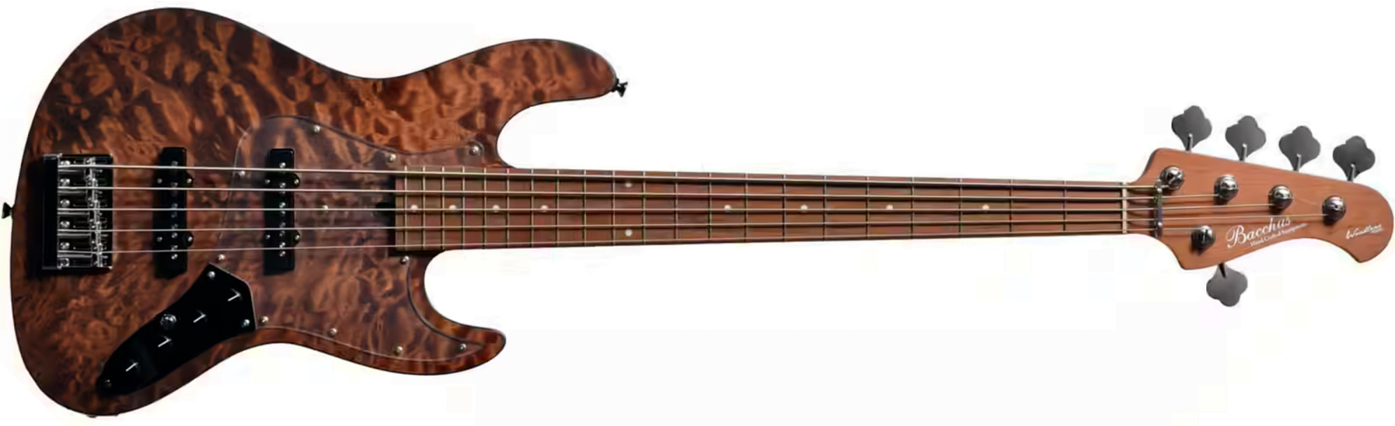 Bacchus Jt Wl5-qm-ac Rsm/m Jap Tune Up Active Mn - Brown Satin - Basse Électrique Solid Body - Main picture