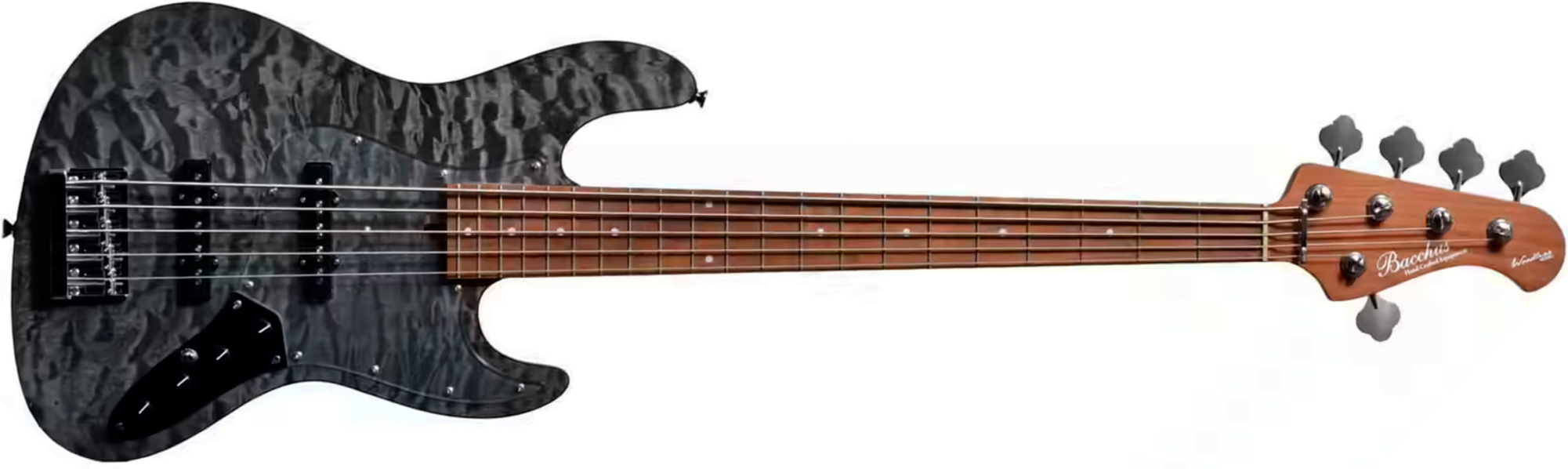 Bacchus Jt Wl5-qm-ac Rsm/m Jap Tune Up Active Mn - Black Satin - Basse Électrique Solid Body - Main picture