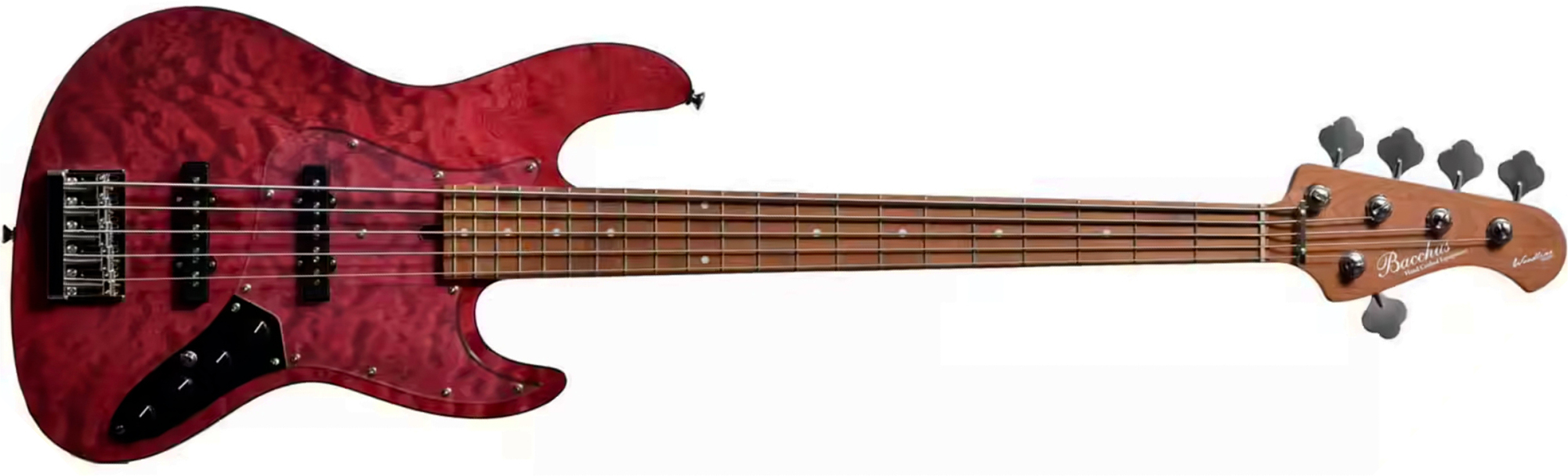 Bacchus Jt Wl5-qm-ac Rsm/m Jap Tune Up Active Mn - Red Satin - Basse Électrique Solid Body - Main picture