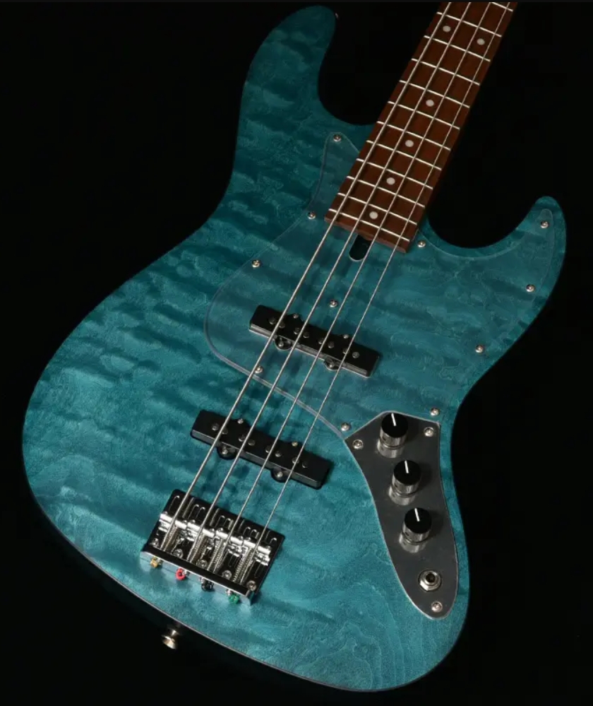 Bacchus Jt Wl4-qm Rsm/m Jap Tune Up Mn - Aqua Marine Blue Satin - Basse Électrique Solid Body - Variation 1