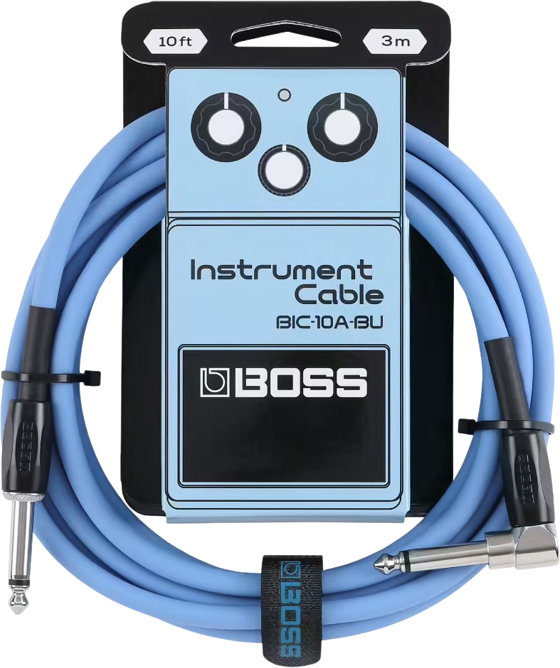 Boss Bic-10a-bu Cable Instrument Coude/droit 10ft Blue - CÂble - Main picture