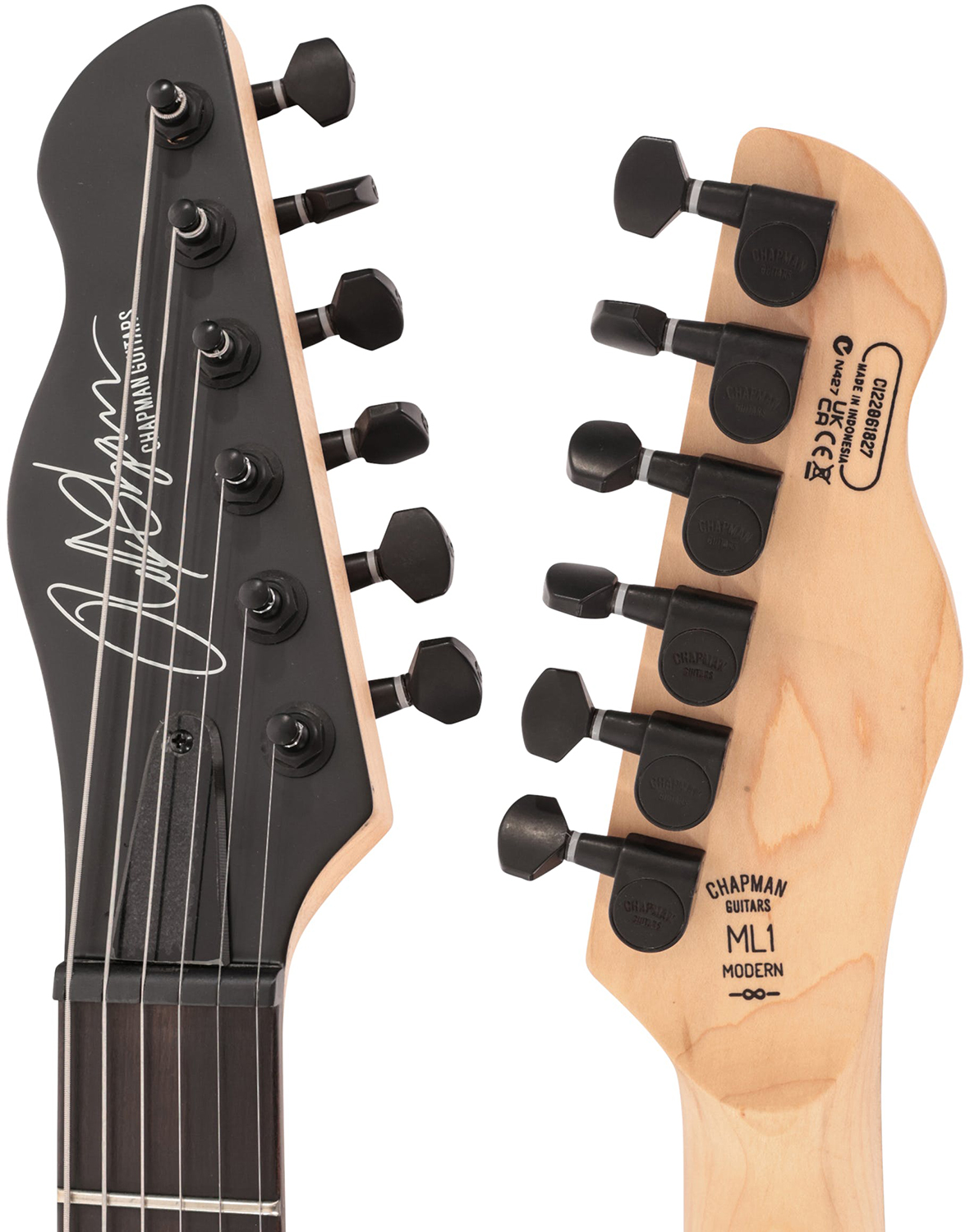 Chapman Guitars Ml1x Hss Trem Eb - Trans Black - Guitare Électrique Forme Str - Variation 4