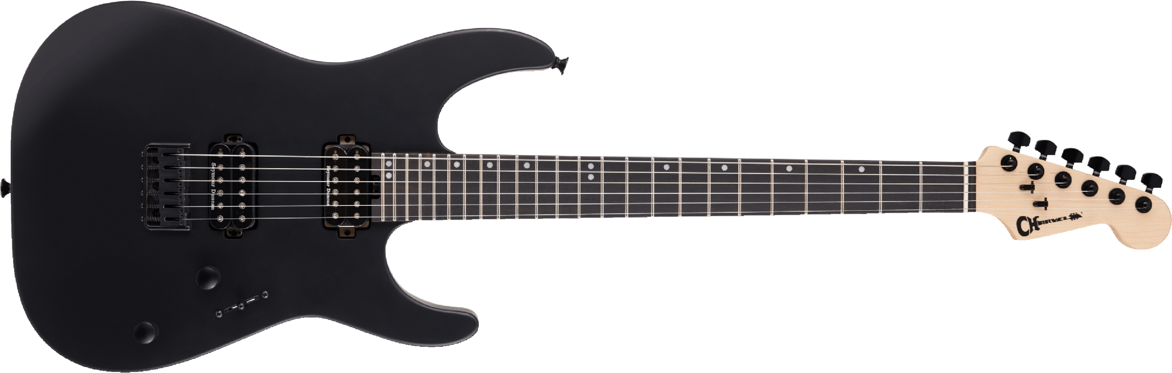 Charvel Dinky Dk24 Hh Ht E Pro-mod 2h Seymour Duncan Eb - Satin Black - Guitare Électrique Forme Str - Main picture