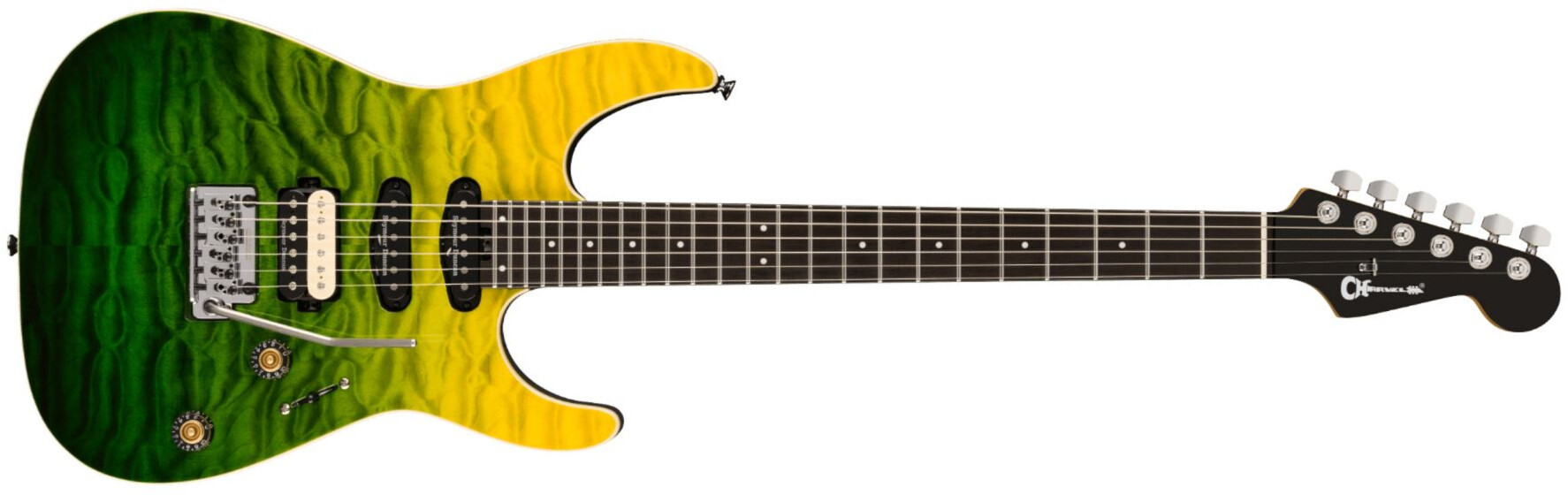 Charvel Dk24 Pro Mod Dinky Qm Plus Trem Hss Eb - Zombie Fade - Guitare Électrique Forme Str - Main picture