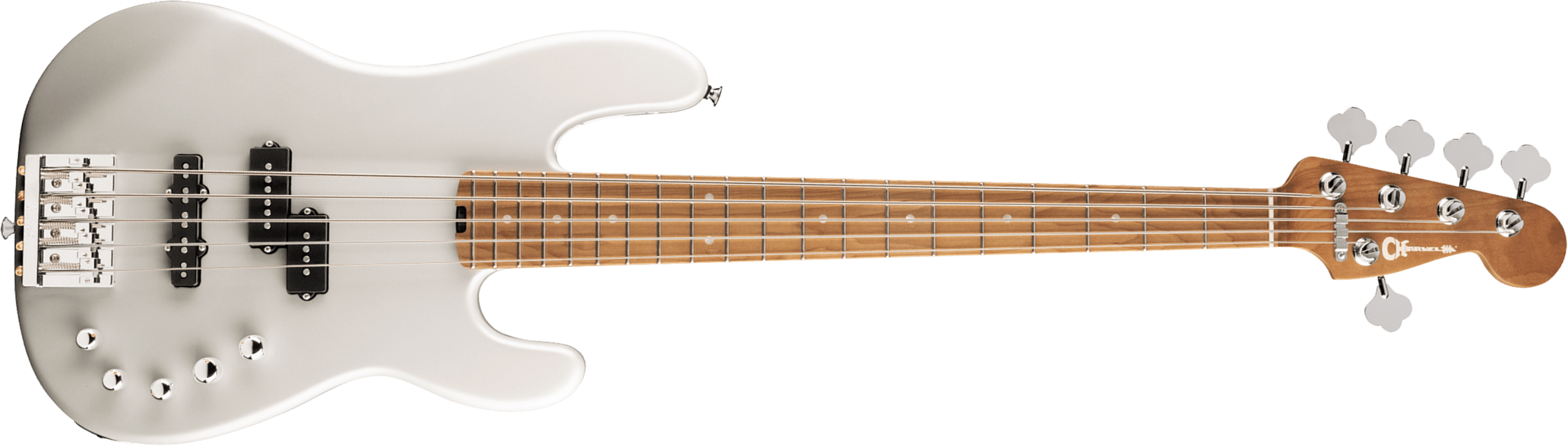 Charvel San Dimas Pj V Bass Pro-mod Mex 5c Active Dimarzio Mn - Platinum Pearl - Basse Électrique Solid Body - Main picture