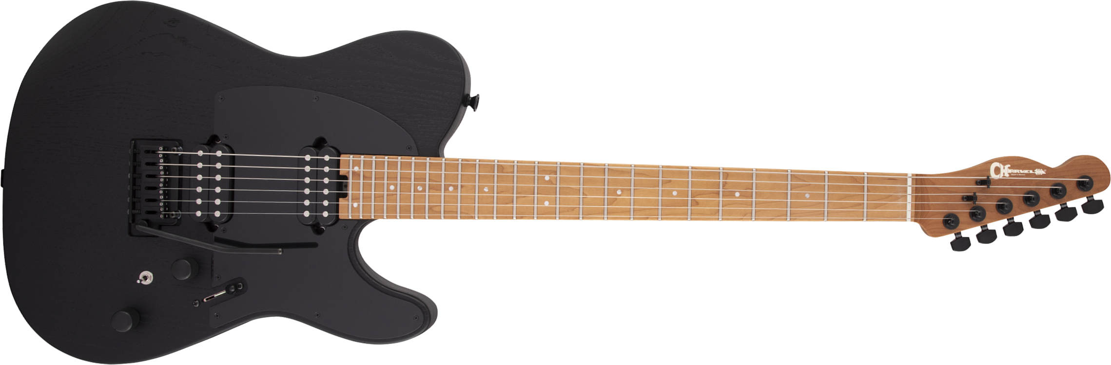 Charvel So-cal Style 2 24 Hh 2pt Cm Pro-mod 2h Fishman Fluence Trem Mn - Black - Guitare Électrique Forme Tel - Main picture