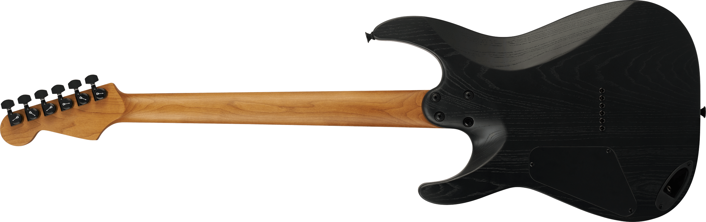 Charvel Dk24 Pro Mod Dinky Qm Plus Ht Hh Eb - Black Ash - Guitare Électrique Forme Str - Variation 1