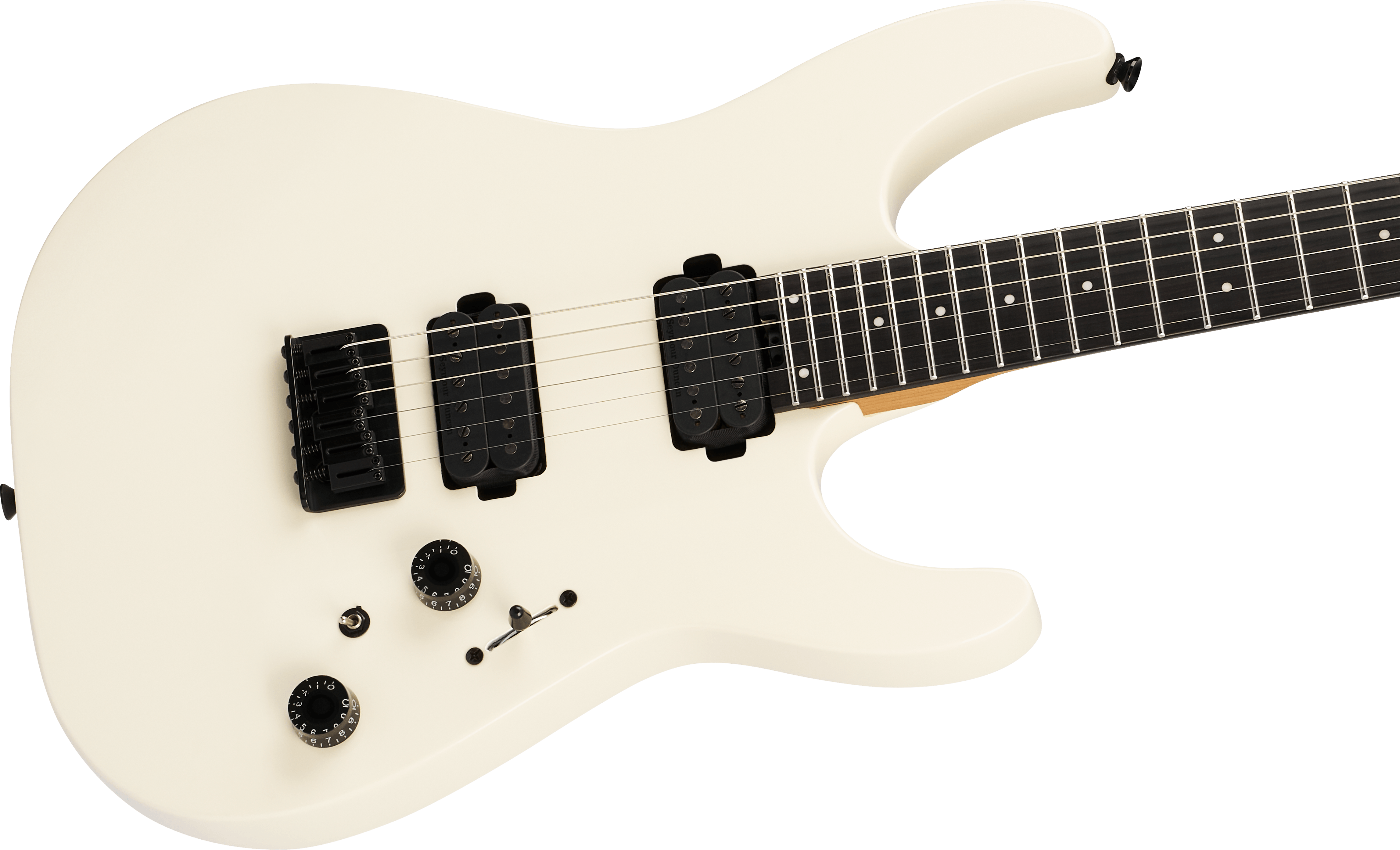 Charvel Dk24 Pro Mod Dinky Qm Plus Ht Hh Eb - Creme White - Guitare Électrique Forme Str - Variation 3