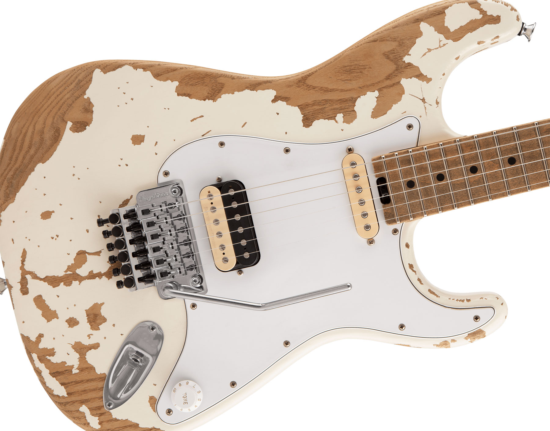 Charvel Henrik Danhage So-cal Style 1 Hs Fr M Pro-mod Ltd Signature Hs Seymour Duncan Dimarzio Mn - White Relic - Guitare Électrique Forme Str - Varia