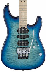 Guitare électrique forme str Charvel MJ San Dimas Style 1 HSH FR M QM (Japan) - Caribbean burst