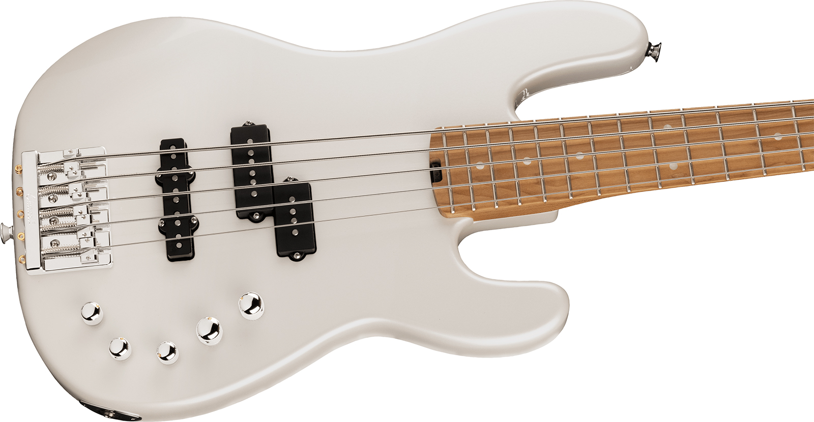 Charvel San Dimas Pj V Bass Pro-mod Mex 5c Active Dimarzio Mn - Platinum Pearl - Basse Électrique Solid Body - Variation 2