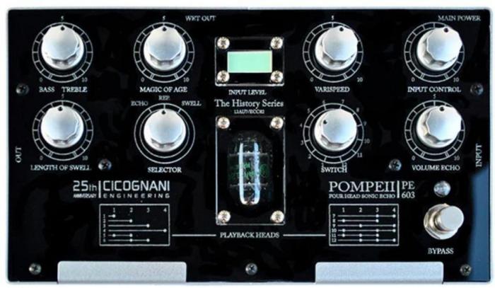 Pédale reverb / delay / echo Cicognani engineering History Pompeii PE603 Four Head Sonic Echo
