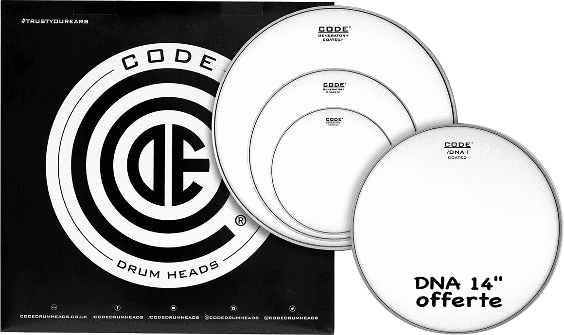 Code Drumheads Tom Pack Generator SablÉe Rock 10/12/16/+cc 14 Dna SablÉe Description Accessoires - Pack Peaux - Main picture