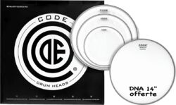 Pack peaux Code drumheads Tom Pack GENERATOR Transparente Fusion 10/12/14 + CC 14