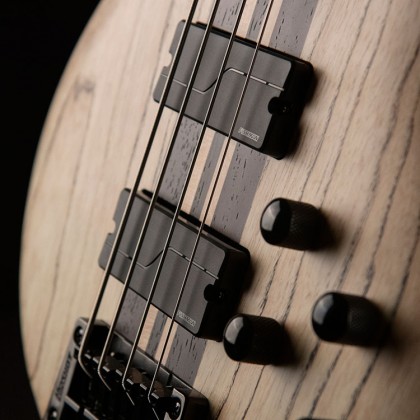 Cort A4 Ultra Ash Active Fishman Fluence Pan - Etched Natural Black - Basse Électrique Solid Body - Variation 3