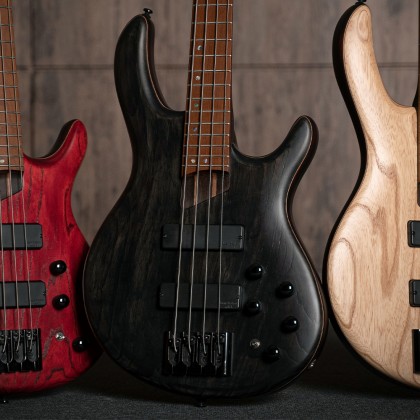 Cort B4 Element Artisan Active Bartolini Mn - Open Pore Trans Black - Basse Électrique Solid Body - Variation 1