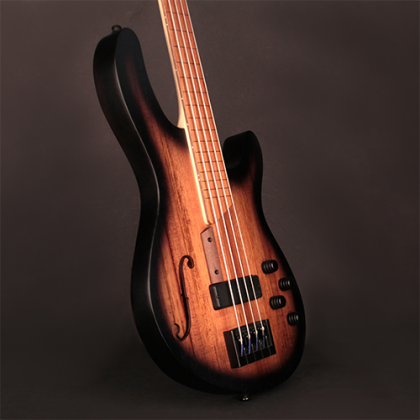 Cort B4fl Mhpz Active Piezo Fretless Jat - Trans Black Burst Satin - Basse Électrique 1/2 Caisse - Variation 1