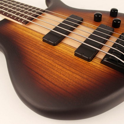 Cort C5 Plus Zbmh Artisan Active Bartolini Jat - Tobacco Burst Satin - Basse Électrique Solid Body - Variation 1