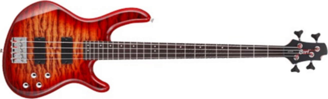 Cort Action Dlx Plus Crs Active Rw - Cherry Red Sunburst - Basse Électrique Solid Body - Main picture