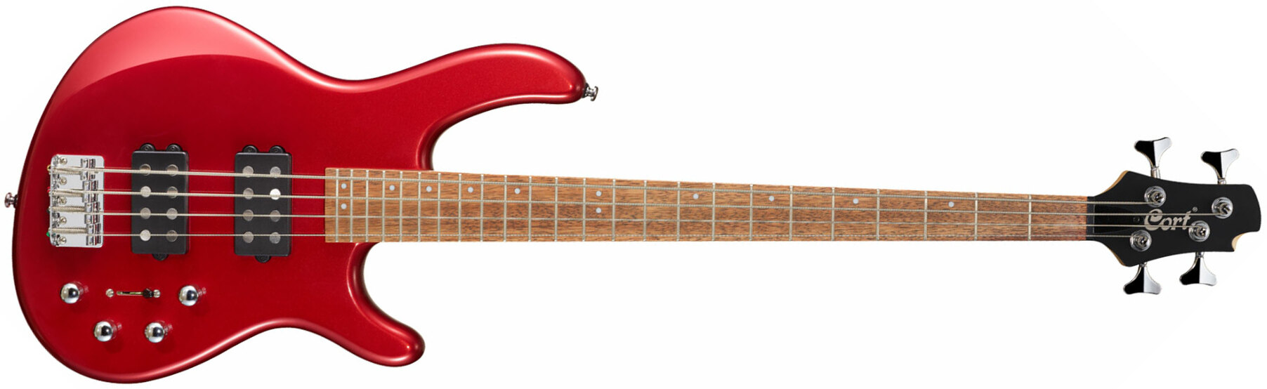 Cort Action Hh4 Active Jat - Blood Red Metallic - Basse Électrique Solid Body - Main picture